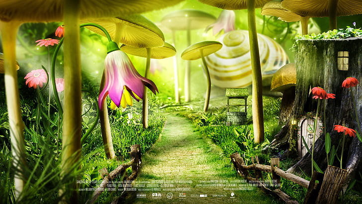 HD wallpaper: fairy tale, forest, cartoon, flowers | Wallpaper Flare