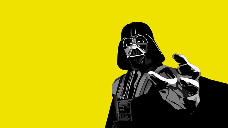 Star Wars Darth Vader artwork wallpaper, movies, yellow background, HD wallpaper