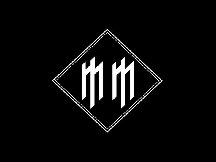 Marilyn Manson, logo, monochrome, minimalism, black background, HD wallpaper