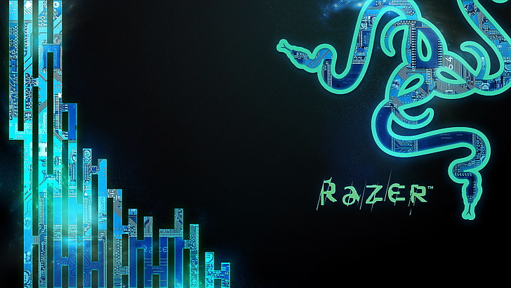 Razer wallpaper, snake, fee, brand, business, technology, blue, HD wallpaper