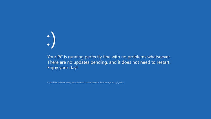 HD wallpaper: Windows 10, Blue Screen of Death, happy, warning signs,  Microsoft | Wallpaper Flare