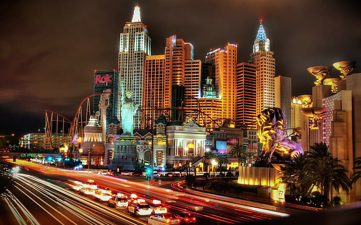Las Vegas, City, Cityscape, Architecture, Night, Lights
