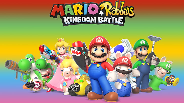 Video Game, Mario + Rabbids Kingdom Battle, Luigi, Princess Peach