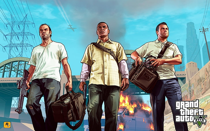 Grand Theft Auto Five art, grand theft auto v, gta v, franklin clinton, HD wallpaper