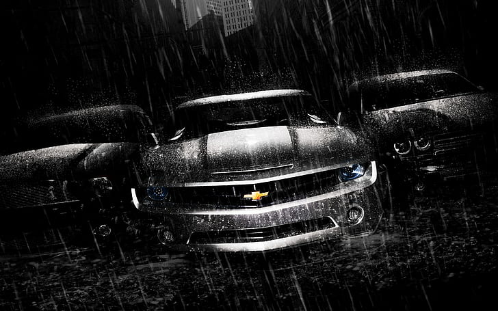 Hd Wallpaper Chevrolet Camaro Dodge Challenger Ford Mustang Rain Hd Cars Wallpaper Flare