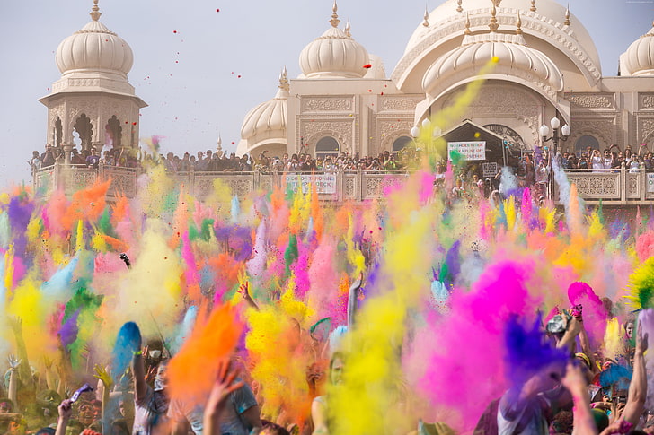 Indian holiday, life, colored powder, Holi Festival Of Colours