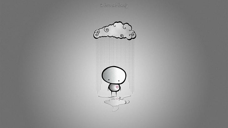 clouds, love, loneliness, rain, humor, mood, broken heart, lonely, HD wallpaper