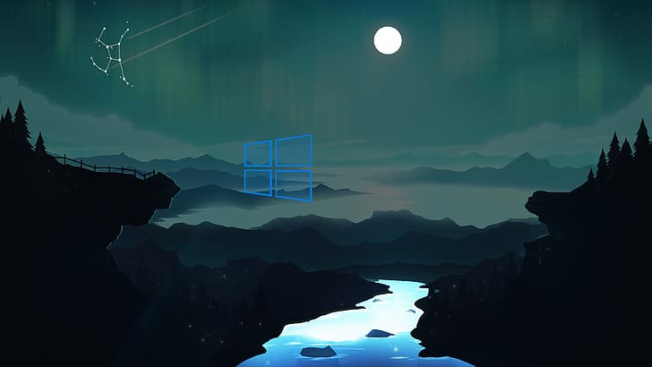 Moon (Movie), Windows 10, Windows Me, smoke background, water HD wallpaper