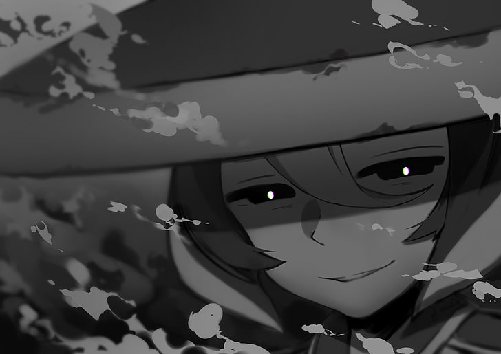 made in abyss, ouzen, monochrome, black eyes, Anime, art and craft, HD wallpaper