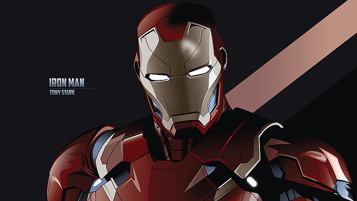 Iron Man, Marvel Cinematic Universe, people, cyborg, red, studio shot, HD wallpaper