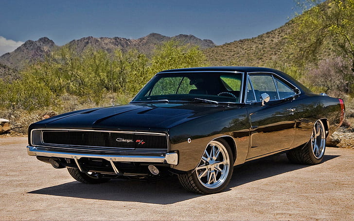 1970 Dodge Charger RT, black dodge charger r/t, cars, 1920x1200, HD wallpaper