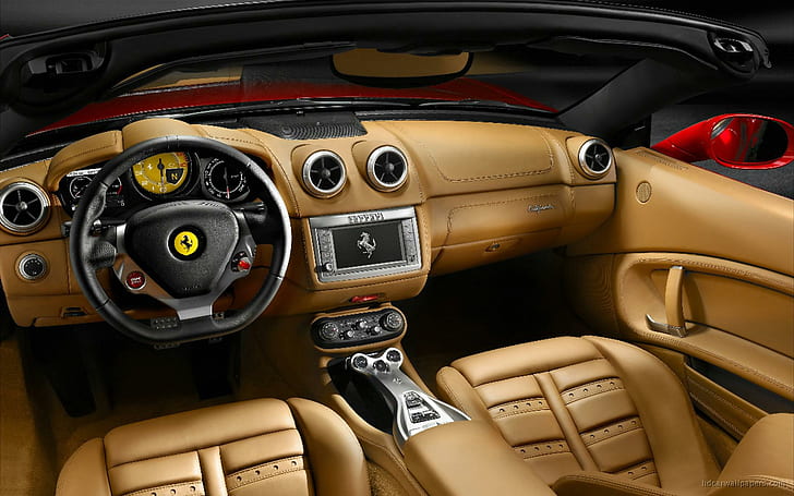 2009 Ferrari California Interior, ferarri car interior, cars, HD wallpaper