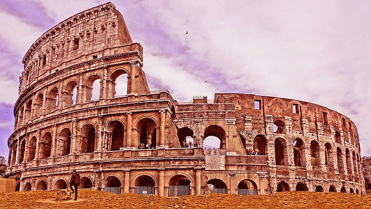 colosseum, rome, italy, europe, architecture, historical, ancient