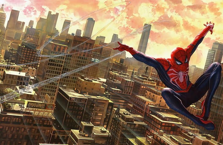 spiderman, ps4 games, hd, 4k, 5k, superheroes, building exterior, HD wallpaper