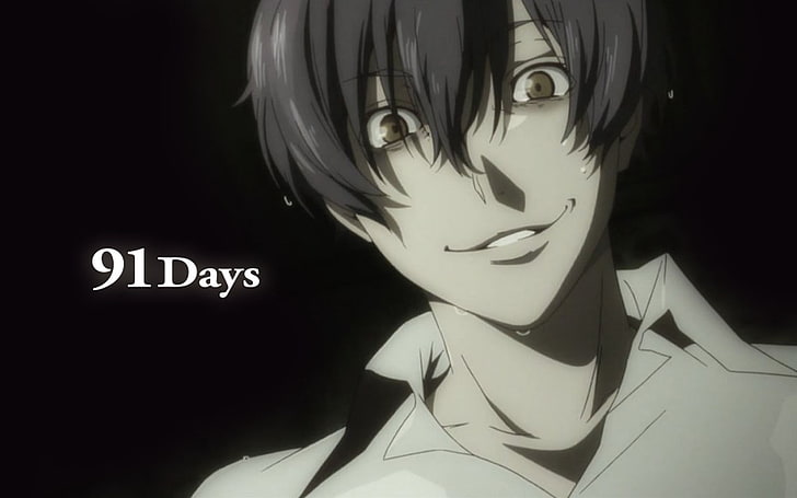 91 Days, anime boys, Angelo Lagusa, one person, portrait, text