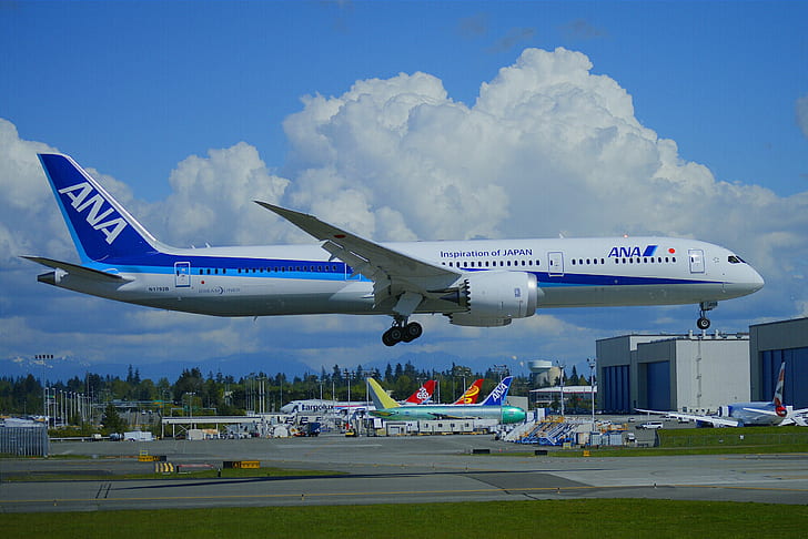 787, 787-9, airliner, airplane, boeing, dreamliner, jet, transport, HD wallpaper