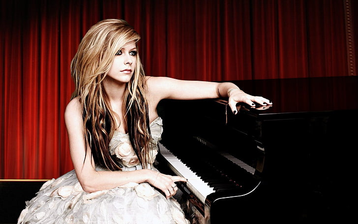 Avril Lavigne, Singers, music, musical instrument, musical equipment, HD wallpaper
