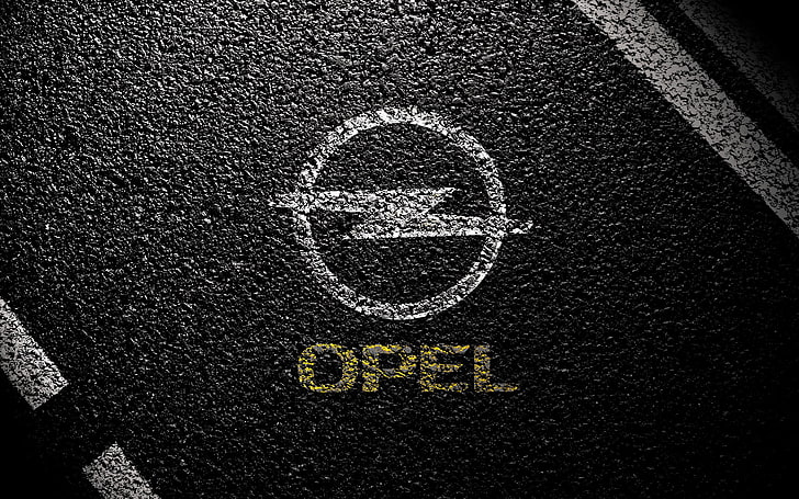 Opel logo, General Motors, Vauxhall, asphalt, road, communication, HD wallpaper
