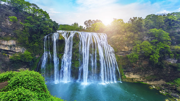 waterfall, huangguoshu waterfall, nature, body of water, asia