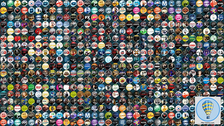 assorted-color logo lot, Sticker Bomb, sticks, bombs, full frame, HD wallpaper