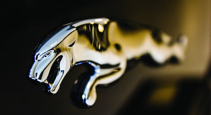 Jaguar Logo Close-up, Jaguar emblem, Cars, shiny, xj, jaguar xj, HD wallpaper