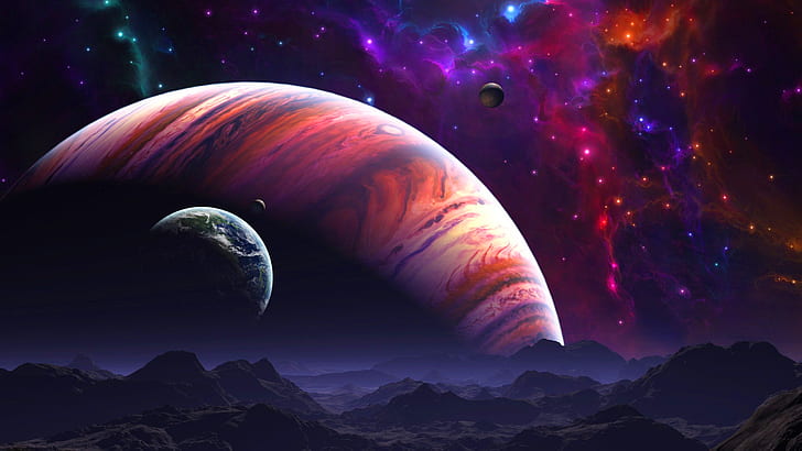 Planet Space Nebula Digital Art HD 4K Wallpaper 82825