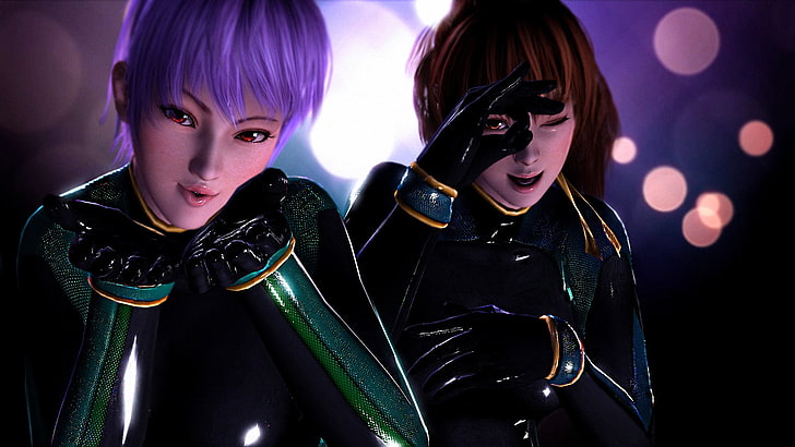 Dead or Alive, doa, Kasumi, Ayane, Video Game Art, two people