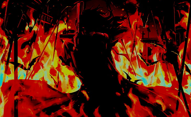 Hd Wallpaper Anime Hellsing Alucard Hellsing Gun Red Eyes Wallpaper Flare