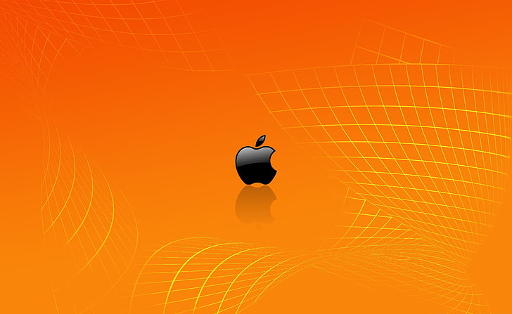 Think Different Apple Mac, Apple logo, Computers, orange color