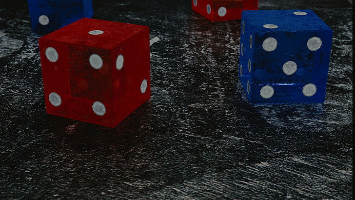 CGI, dice, red, leisure games, gambling, arts culture and entertainment, HD wallpaper