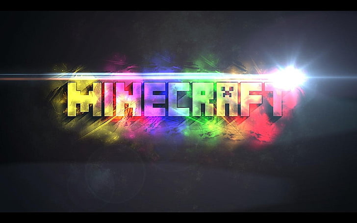 Minecraft logo, night, illuminated, neon Light, lighting Equipment