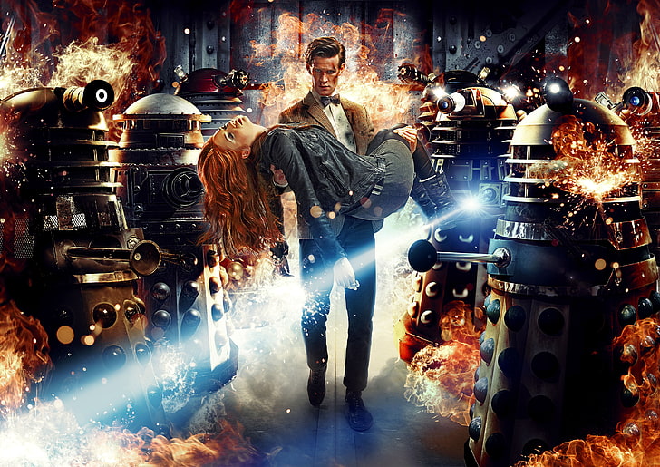 Doctor Who digital wallpaper, series, Matt Smith, Far, fire - Natural Phenomenon