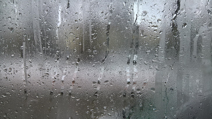 water, glass, wet, drop, window, rain, backgrounds, glass - material, HD wallpaper