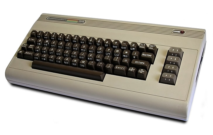 commodore 64, number, technology, white background, cut out, HD wallpaper