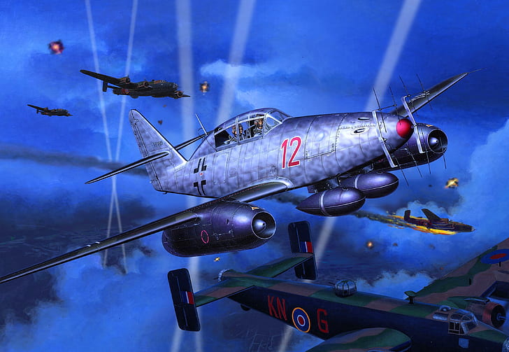 Messerschmitt, Me-262, The spotlight, Nightfighter, Me 262B-1a/U1, HD wallpaper