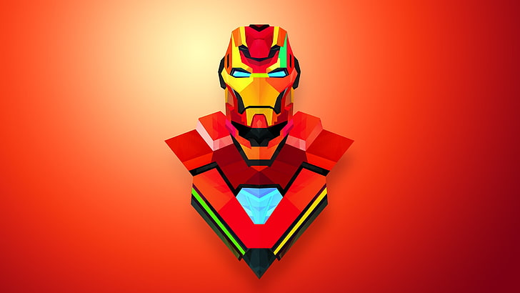 HD wallpaper: Iron Man illustration, abstract, Justin Maller, red, gradient  | Wallpaper Flare