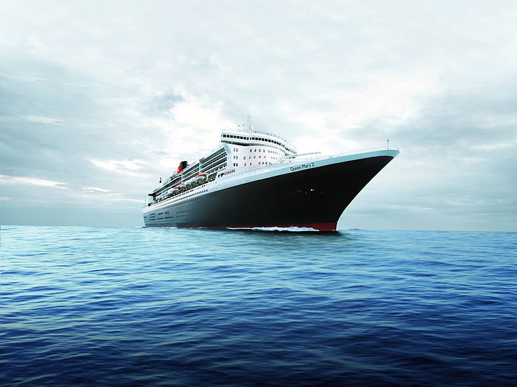 cruise ship, vehicle, sea, mode of transportation, nautical vessel, HD wallpaper