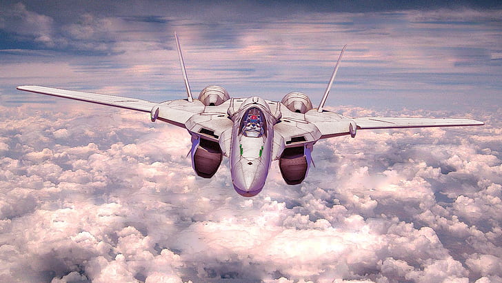 airplanes mecha macross frontier jet aircraft skyscapes 1920x1080  Anime Macross HD Art, HD wallpaper