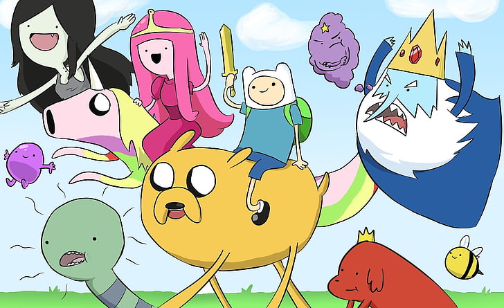 Adventure Time, Jake the Dog, Ice King, Finn the Human, Princess Bubblegum, HD wallpaper
