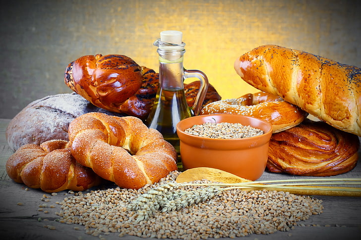 variety of bread wallpaper, pastries, food, tasty, breakfast