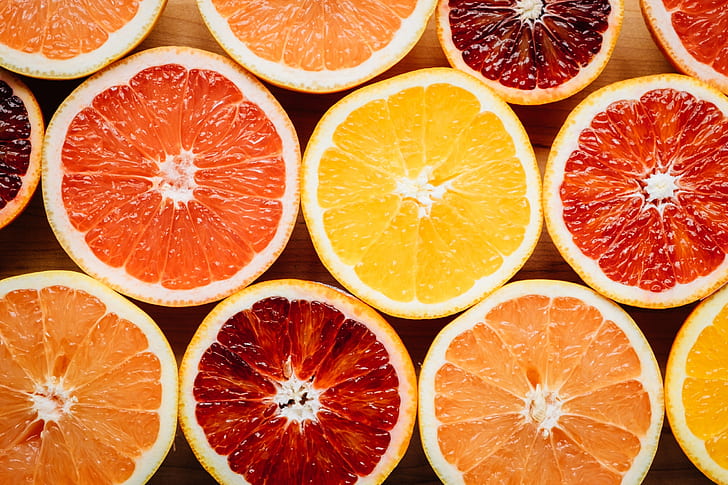 food, fruit, colorful, orange (fruit), blood orange, grapefruits, HD wallpaper