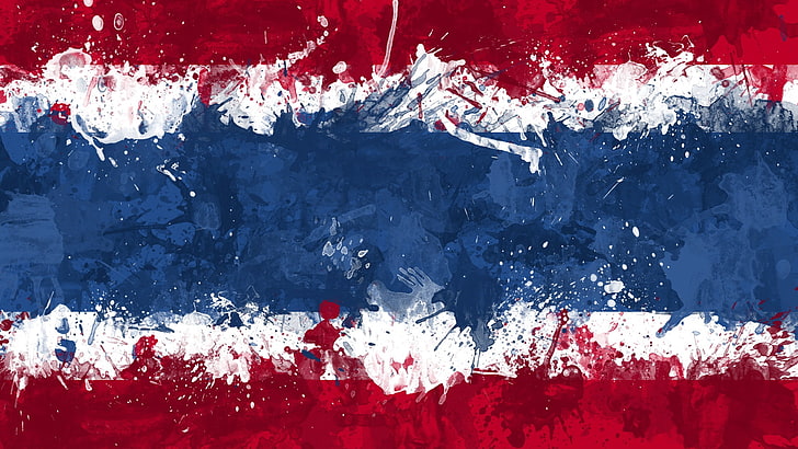 blue, white, and red flag artwork, thailand, background, texture
