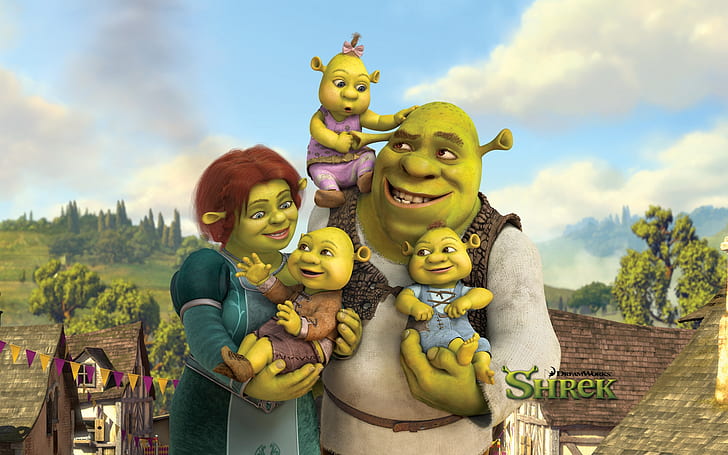 HD wallpaper: Shreks Family, ogre, animation, disney, funny, donkey |  Wallpaper Flare