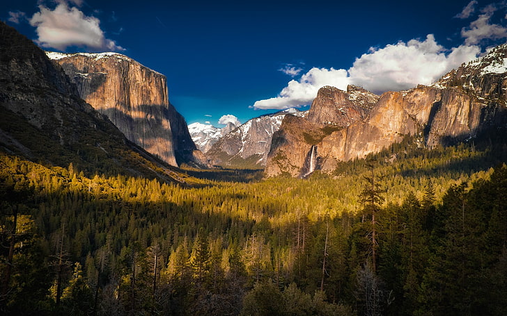 landscape, mountains, forest, Yosemite National Park, Yosemite Valley, HD wallpaper