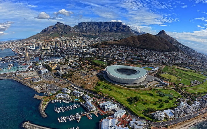 Robben Island Cape Town South Africa, brown mountains, Cityscapes