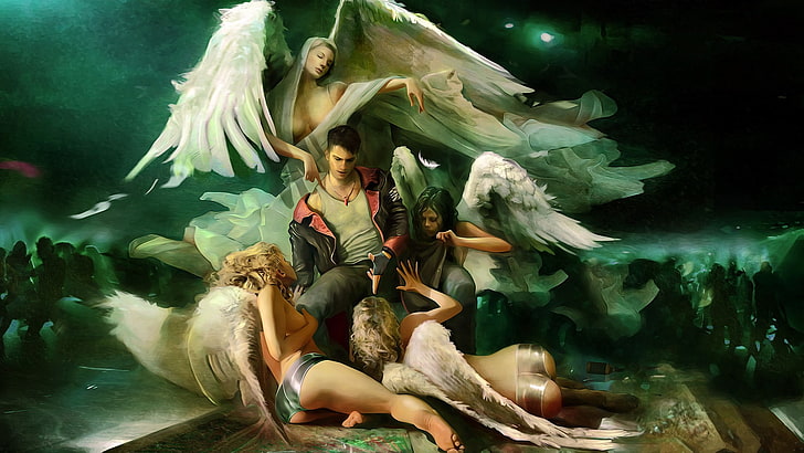 angel illustration, Devil May Cry, DmC: Devil May Cry, Dante, HD wallpaper