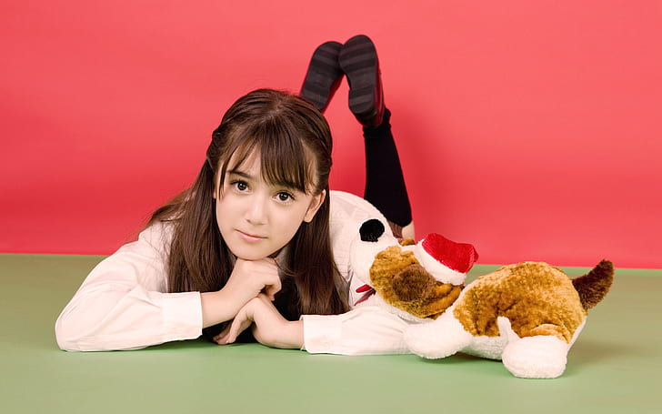 Cute Girl with Stuffed Animal, hot babes and girls, HD wallpaper