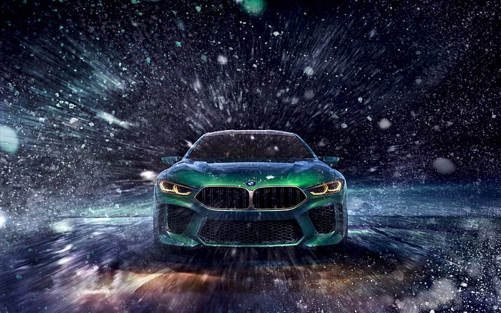 2018 BMW M8 Gran Car Motion, night, no people, nature, star - space