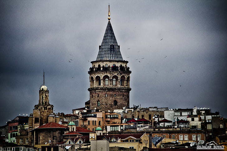 Galata Kulesi, galata bridge, Istanbul, Turkey, HD wallpaper