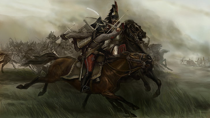 man riding horse illustration, art, watercolor, pencil, painting, HD wallpaper